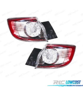 FAROLINS MAZDA 3 HATCHBACK 5P 09-13 BRANCO LED VERMELHO