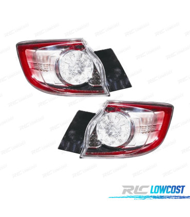 FAROLINS MAZDA 3 HATCHBACK 5P 09-13 BRANCO LED VERMELHO