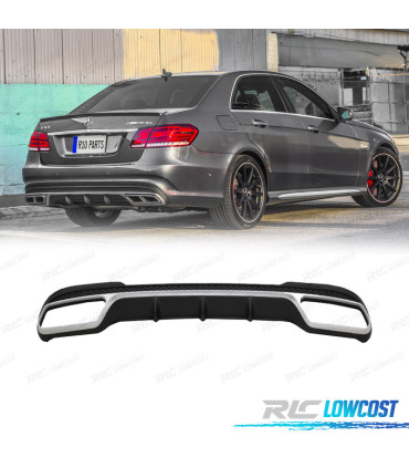 DIFUSOR MERCEDES W212 14-15 LOOK AMG E63 PRETO CROMADO
