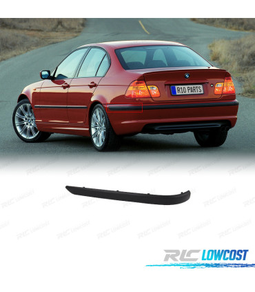FRISO LADO ESQUERDO PARA-CHOQUES TRASEIRO BMW E46 SEDAN 98-01 PRETO MATE