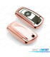 CAPA / CARCAÇA CHAVE BMW QUADRADA OURO ROSA
