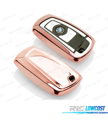 CAPA / CARCAÇA CHAVE BMW QUADRADA OURO ROSA