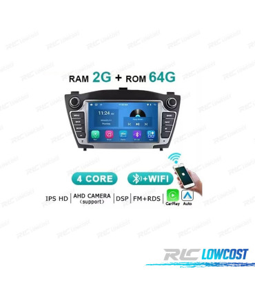 AUTO RADIO GPS ANDROID 14 PARA HYUNDAI IX35 09-15