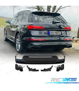 DIFUSOR AUDI Q7 20-23 LOOK SQ7 + PONTEIRAS DE ESCAPE PRETAS