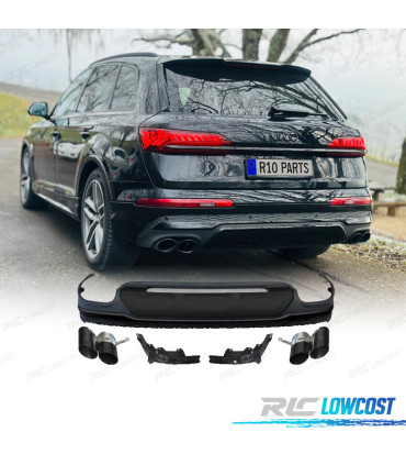 DIFUSOR AUDI Q7 20-23 LOOK SQ7 + PONTEIRAS DE ESCAPE PRETAS
