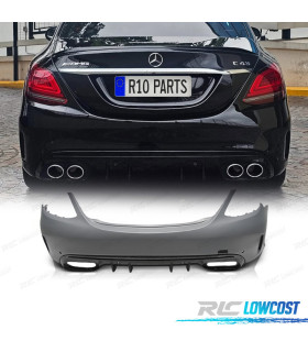 PARA-CHOQUES TRASEIRO MERCEDES CLASSE C W205 4P 19- LOOK C63 PDC