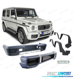 KIT DE CARROÇARIA MERCEDES CLASE G W463 LOOK AMG G65 PDC PARACHOQUES FRONTAL + TRASEIRO + 4 ABAS