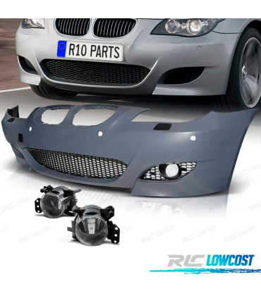 PÁRA-CHOQUES FRONTAL BMW E60 E61 07-10 PDC LOOK M5 + FARÓIS NEVOEIRO
