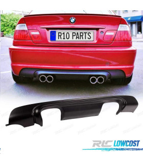 DIFUSOR PÁRA-CHOQUES TRASEIRO BMW E46 LOOK M3 CSL COUPE CABRIO SEDAN 98-05 SAIDA DUPLA