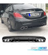 DIFUSOR TRASEIRO MERCEDES CLASE C W205 AMG SEDAN 14-17 PRETO BRILHANTE + PONTEIRAS ESCAPE LOOK AMG