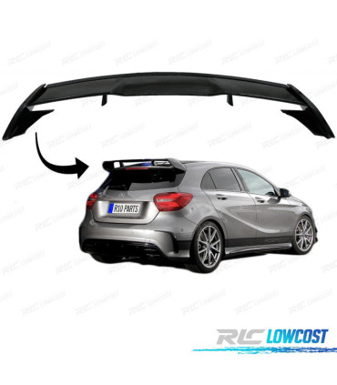 AILERÓN SPOILER MERCEDES CLASE A W176 LOOK AMG A45 PRETO BRILHANTE 12-18