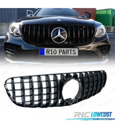 GRELHA FRONTAL MERCEDES CLASE GLC W253 15-18 LOOK AMG GTR CAMARA PRETO BRILHANTE