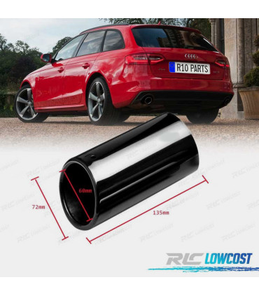 PONTEIRA DE ESCAPE PRETO BRILHANTE LOOK S LINE