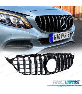 GRELHA FRONTAL MERCEDES W205 14-18 LOOK AMG GT CHROME BLACK