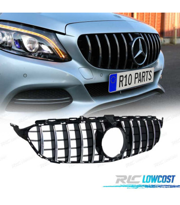GRELHA FRONTAL MERCEDES W205 14-18 LOOK AMG GT CHROME BLACK