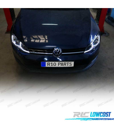 FAROIS VOLKSWAGEN VW GOLF 7 12-17 DRL DINAMICOS PRETO LOOK 7.5 R LINE