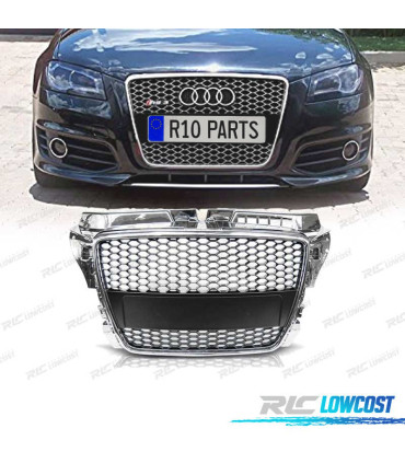 GRELHA FRONTAL AUDI A3 8P 08-12 LOOK RS CROMADO PRETO