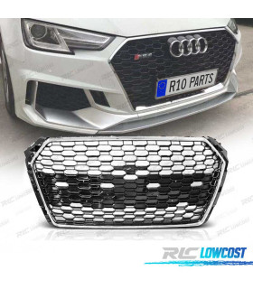 GRELHA FRONTAL AUDI A4 B9 15-19 LOOK RS4 CROMADO PRETO PDC