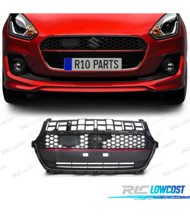 GRELHA FRONTAL SUZUKI SWIFT VI 17-20 LOOK SPORT LINE PRETO VERMELHO