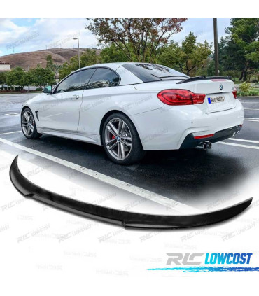 SPOILER TRASEIRO LIP BMW SERIE 4 F33 F83 CABRIO 13-18 LOOK M4 PRETO BRILHANTE