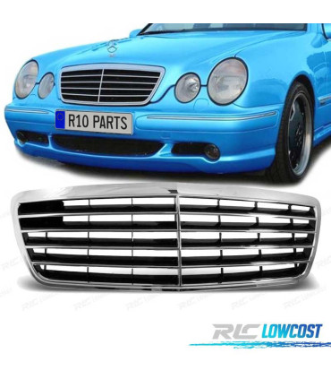 GRELHA FRONTAL MERCEDES E W210 00-02 CROMADA