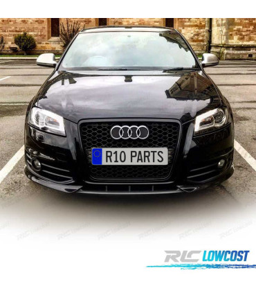 GRELHA FRONTAL AUDI A3 8P 08-12 PRETO BRILHANTE LOOK RS3