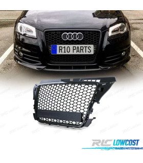 GRELHA FRONTAL AUDI A3 8P 08-12 PRETO BRILHANTE LOOK RS3