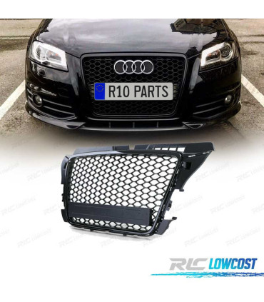 GRELHA FRONTAL AUDI A3 8P 08-12 PRETO BRILHANTE LOOK RS3