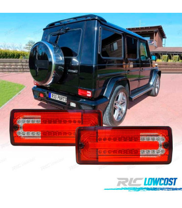 FAROLINS TRASEIROS MERCEDES CLASE G W463 89-13 FULL LED VERMELHO LOOK AMG G55