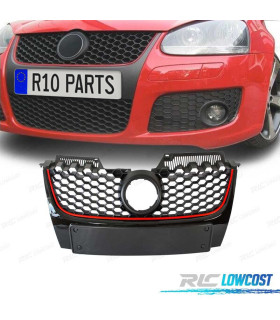 GRELHA DIANTEIRA VOLKSWAGEN VW GOLF 5 LOOK GTI PRETO VERMELHO
