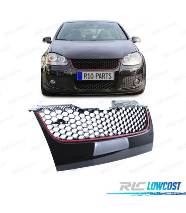 GRELHA FRONTAL VOLKSWAGEN VW GOLF 5 PRETO VERMELHO LOOK GTI
