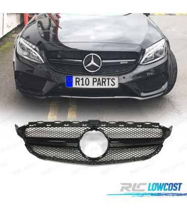 GRELHA FRONTAL MERCEDES W205 14-18 LOOK AMG C63 CÂMARA PRETO BRILHANTE