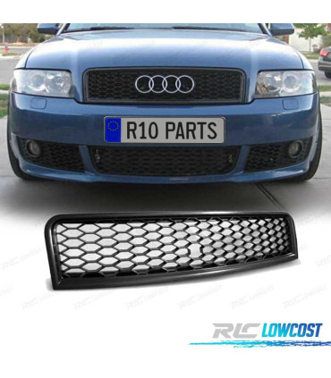 GRELHA FRONTAL AUDI A4 B6 00-04 PRETA BRILHANTE LOOK RS