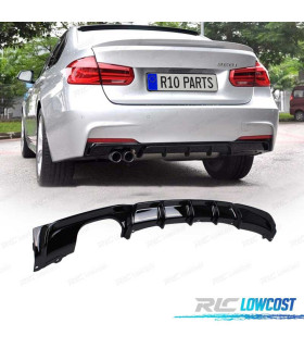DIFUSOR BMW F30 F31 LOOK M PERFORMANCE DUPLA ESQUERDA PRETO BRILHANTE ABS