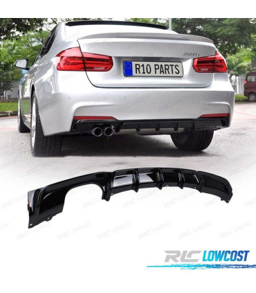 DIFUSOR BMW F30 F31 LOOK M PERFORMANCE DUPLA ESQUERDA PRETO BRILHANTE ABS