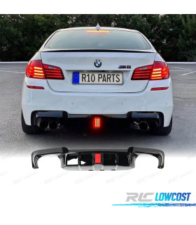 DIFUSOR BMW F10 11-17 LOOK M5 PRETO BRILHANTE COM LUZ DE TRAVAGEM