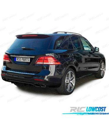 DIFUSOR MERCEDES GLE W166 SUV 15- PRETO BRILHANTE + PONTEIRAS DE ESCAPE PRETO
