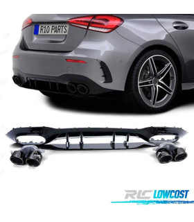 DIFUSOR MERCEDES CLASE A W177 18- A45 LOOK AMG PRETO BRILHANTE + PONTEIRAS ESCAPE