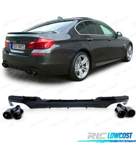 DIFUSOR BMW F10 F11 10-17 LOOK M PERFORMANCE PRETO BRILHANTE + PONTEIRAS ESCAPE PRETO