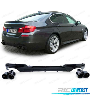 DIFUSOR BMW F10 F11 10-17 LOOK M PERFORMANCE PRETO BRILHANTE + PONTEIRAS ESCAPE PRETO