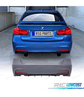 PARA-CHOQUES TRASEIRO BMW F30 LOOK M PERFORMANCE SAÍDA DUPLA