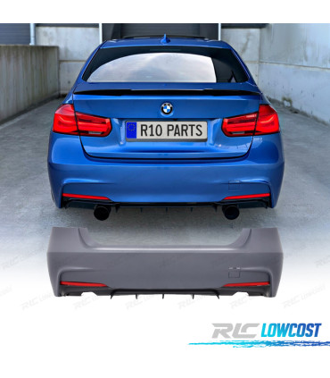 PARA-CHOQUES TRASEIRO BMW F30 LOOK M PERFORMANCE SAÍDA DUPLA
