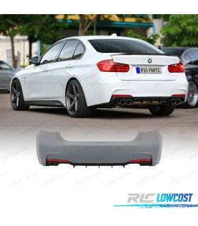 PARA-CHOQUES TRASEIRO BMW F30 LOOK M PERFORMANCE DUPLA SAÍDA DOIS LADOS