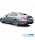 DIFUSOR MERCEDES CLASE C W205 SEDAN 18-21 PRETO BRILHANTE + PONTEIRAS DE ESCAPE LOOK AMG C63