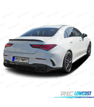 DIFUSOR MERCEDES CLA C118 19- ASPECTO AMG PRETO BRILHANTE + PONTAS DE ESCAPE
