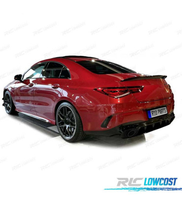 DIFUSOR MERCEDES CLA C118 19-23 AMG PRETO BRILHANTE + PONTEIRAS ESCAPE