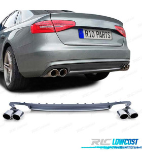 DIFUSOR AUDI A4 B8 08-11 LOOK S4 + PONTEIRAS ESCAPE CROMADO