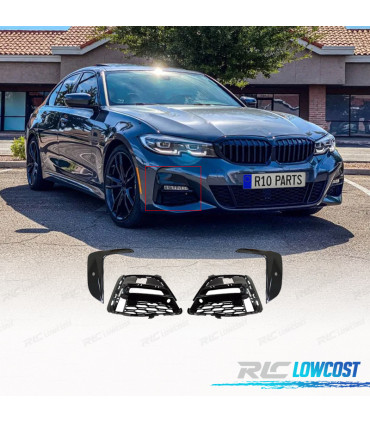 GRELHAS FAROIS NEVOEIRO BMW G20 19-22 LOOK M PRETO BRILHANTE