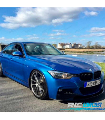 SPOILER LIP FRONTAL BMW F30 F31 LOOK M PERFORMANCE PRETO BRILHANTE ABS