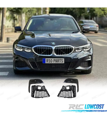 GRELHAS DE FAROIS NEVOEIRO BMW G20 19-22 LOOK M PRETO BRILHANTE